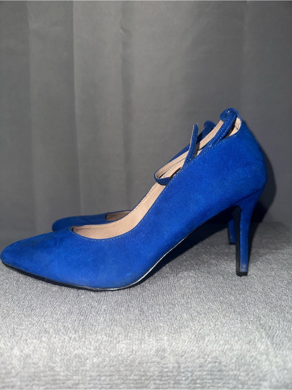 Shoe Dazzle Electric Blue Suede Pointed-Toe Stiletto